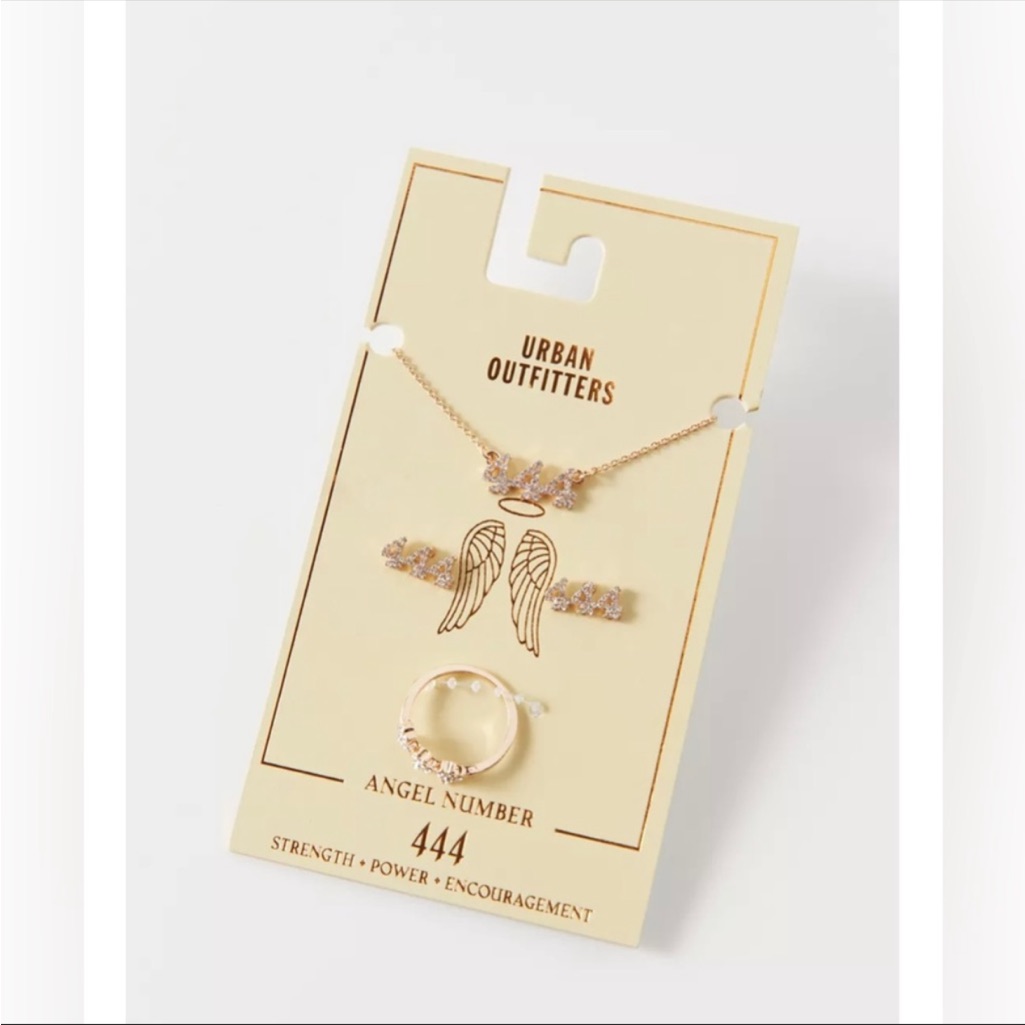 Urban Outfitters Angel Number Rhinestone Jewelry Set 30$